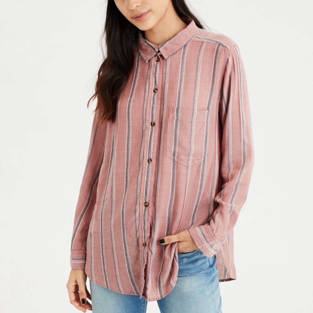 AEO Oversized long sleeve button down